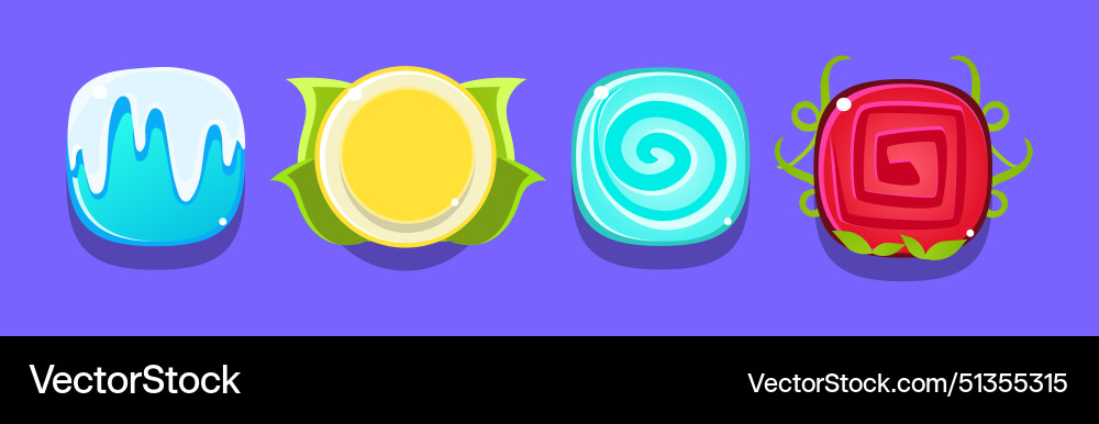 Bright button for game interface design set Bright button for game interface design set Vector Image