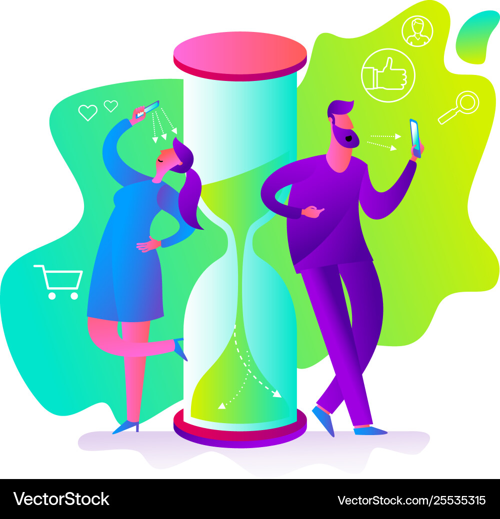 Cartoon character for web design presentation Vector Image
