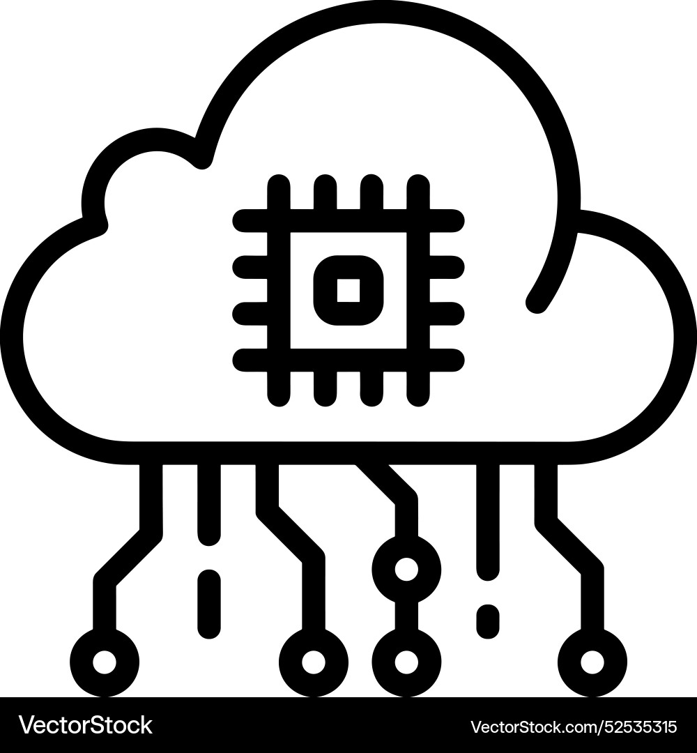Cloud storage icon symbol image of the hosting Vector Image