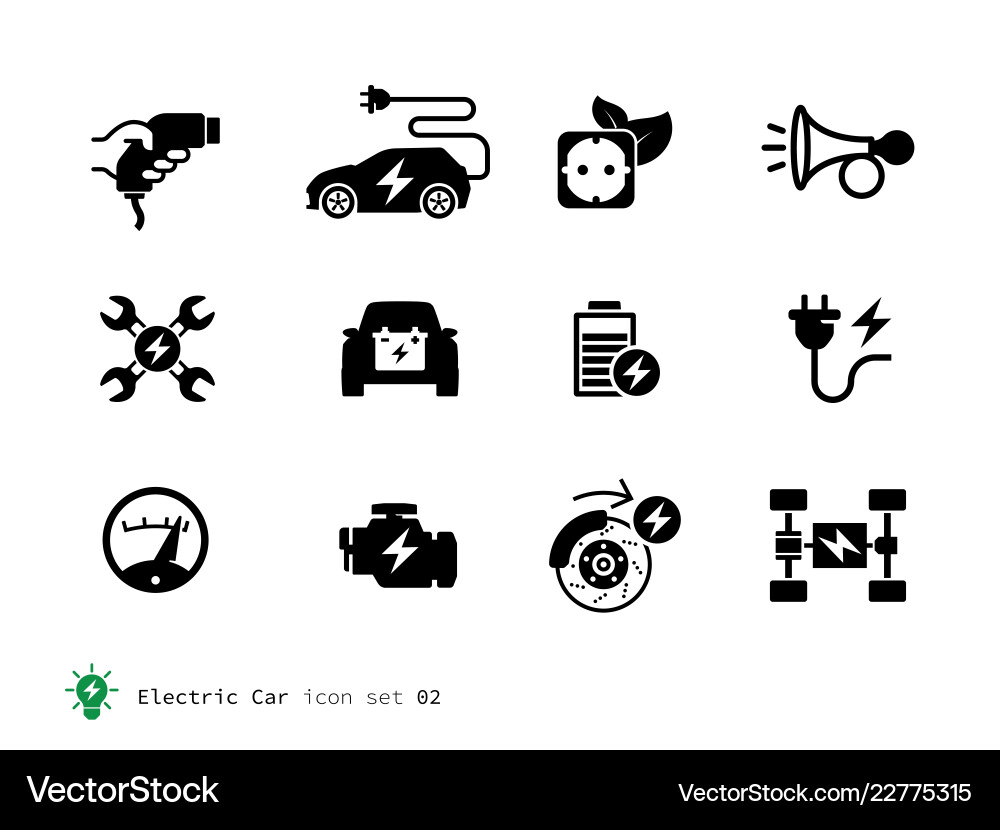 Electro car icons collection Vector Image