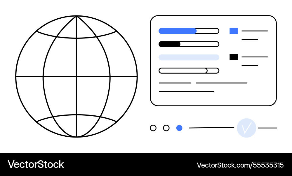 Global data analysis with interactive elements Global data analysis with interactive elements Vector Image