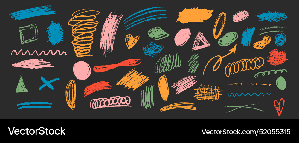 Irregular multicolored strokes art patterns Vector Image