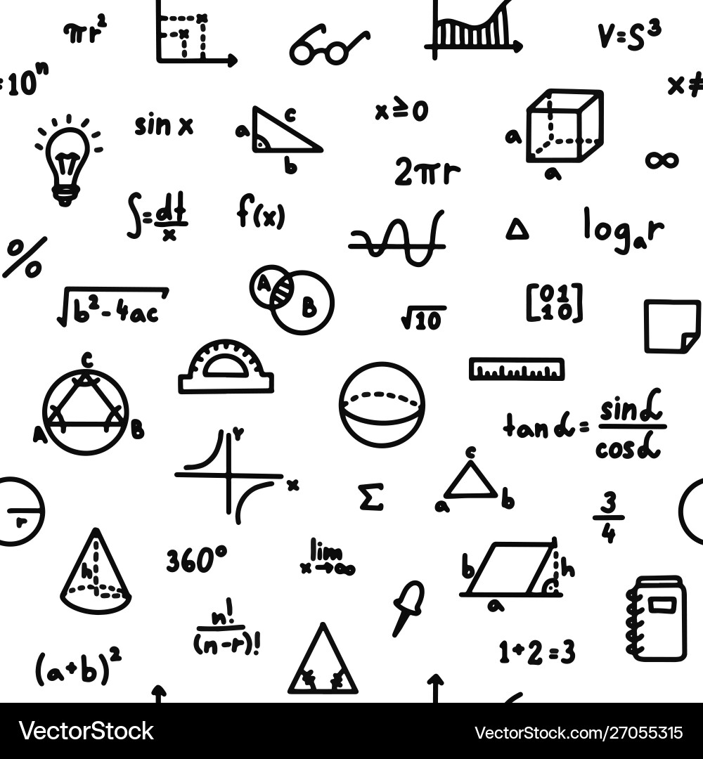 Math and Geometry Seamless Pattern vector image