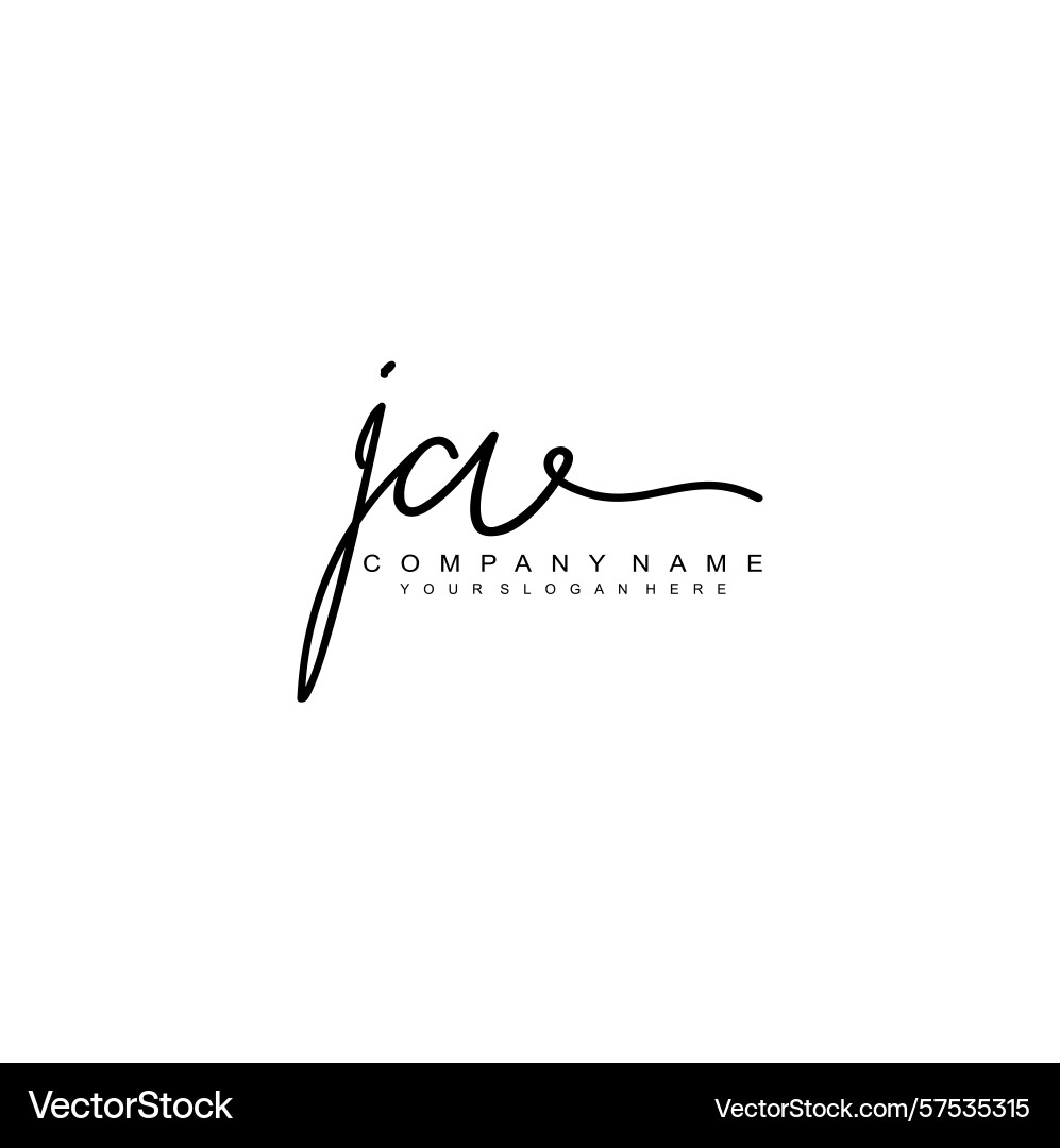 Modern ja initials handwritten signature logo Vector Image