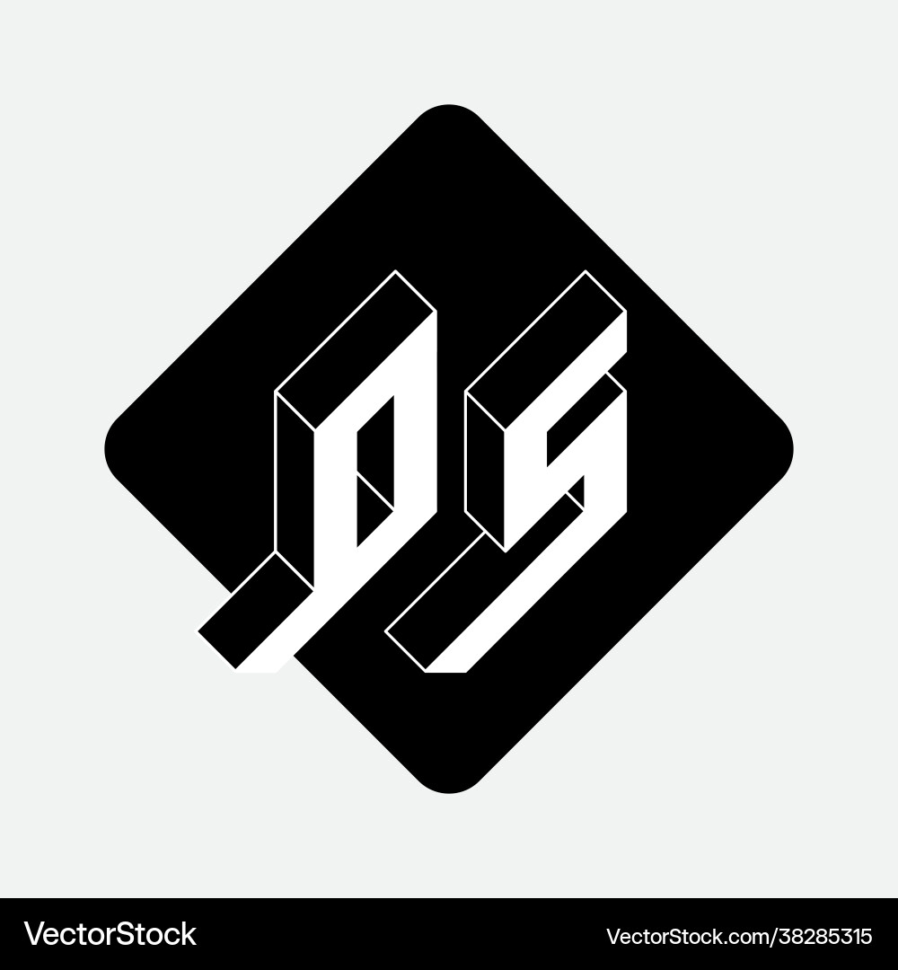 O and s - monogram or logotype isometric 3d font Vector Image