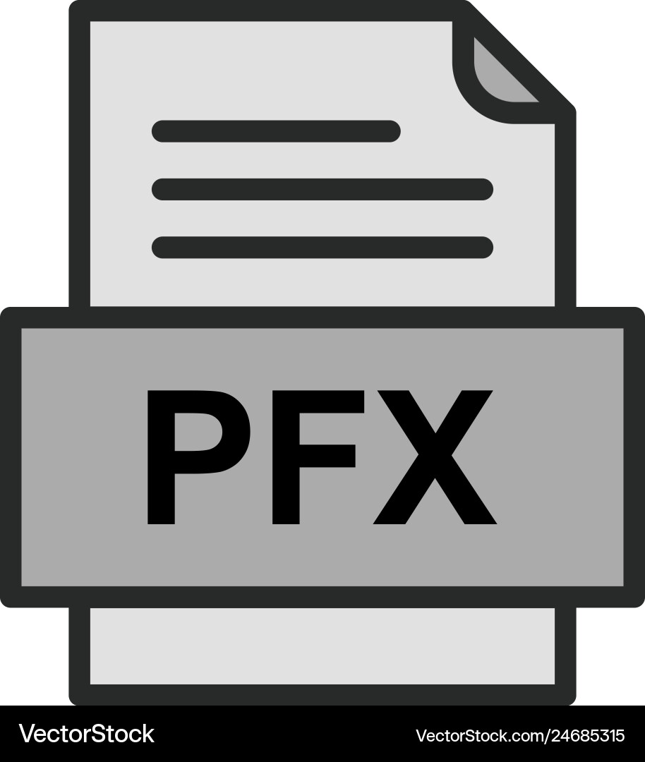Pfx file document icon Vector Image
