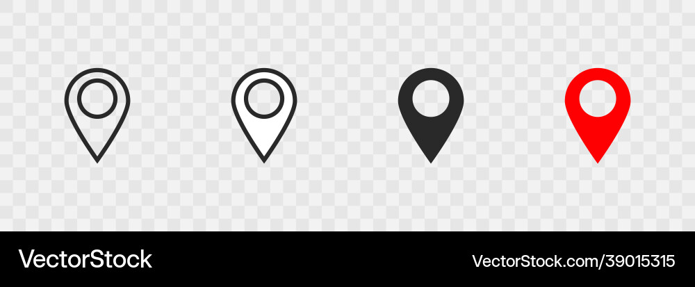 Pointer location set icon on transparent Pointer location set icon on transparent Vector Image