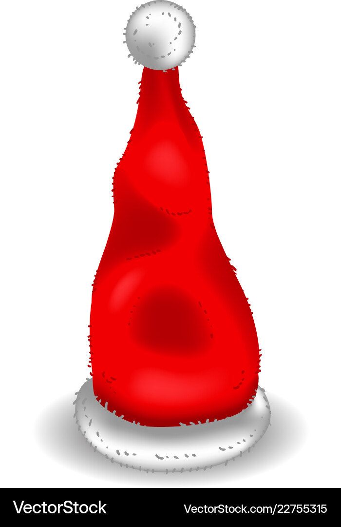 Realistic christmas santa claus red hat Realistic christmas santa claus red hat Vector Image