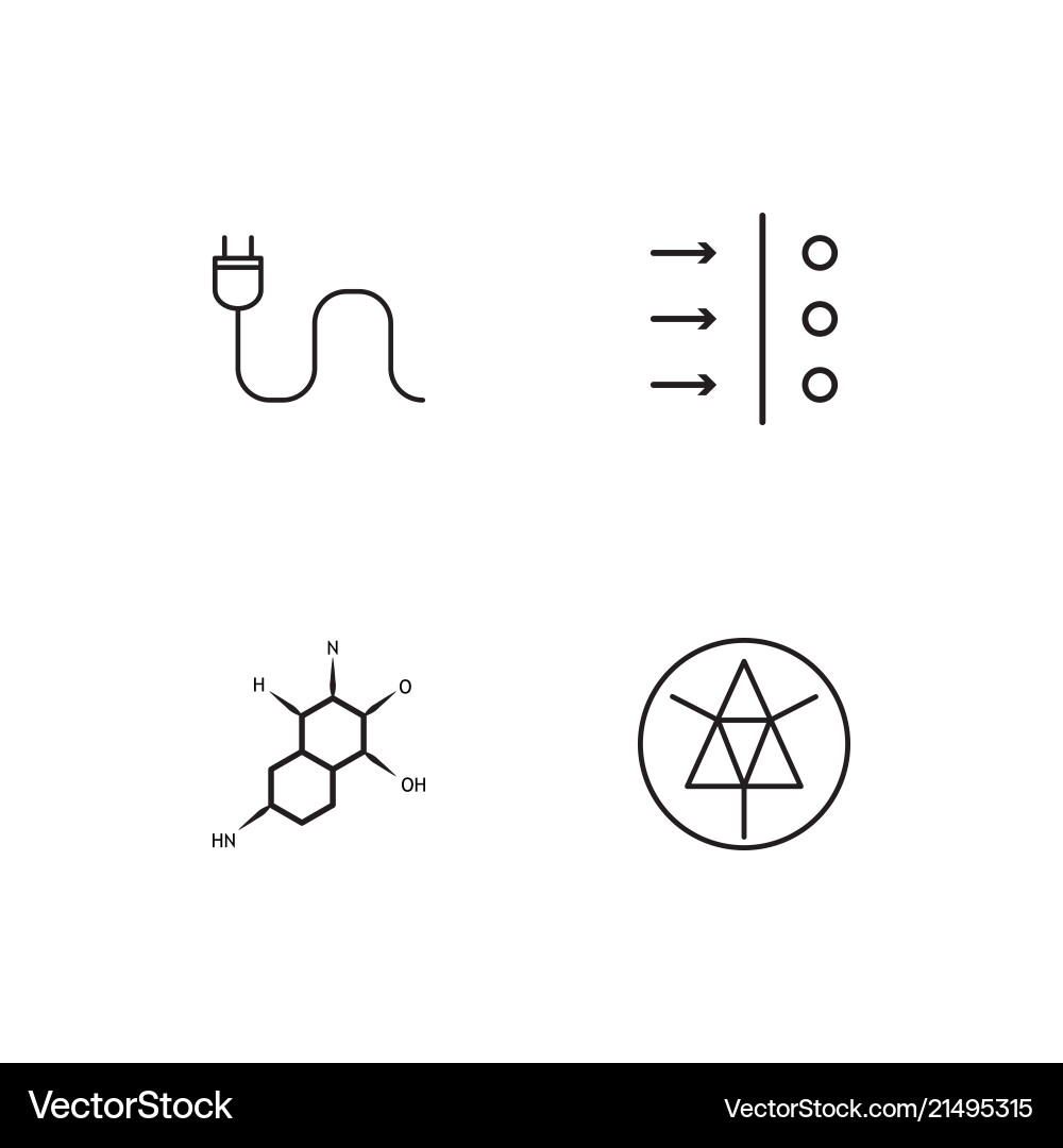 Science linear icons set simple outline Vector Image