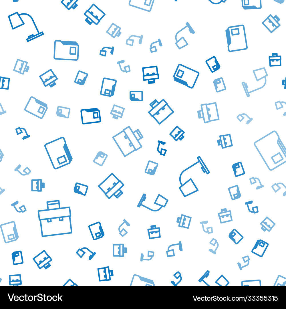 Set line briefcase table lamp and document folder Vector Image
