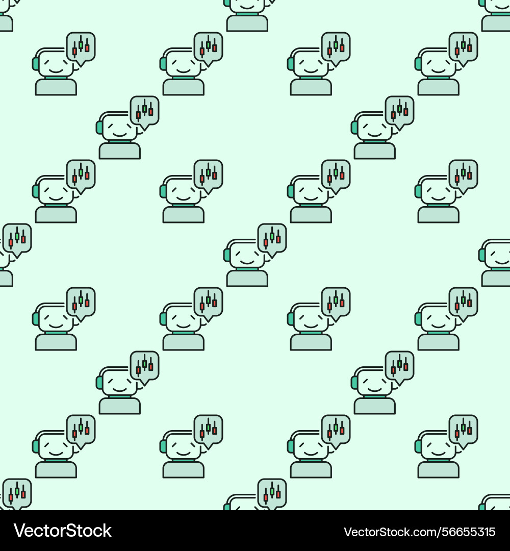 Smiling trading bot with candlestick chart Smiling trading bot with candlestick chart vector image