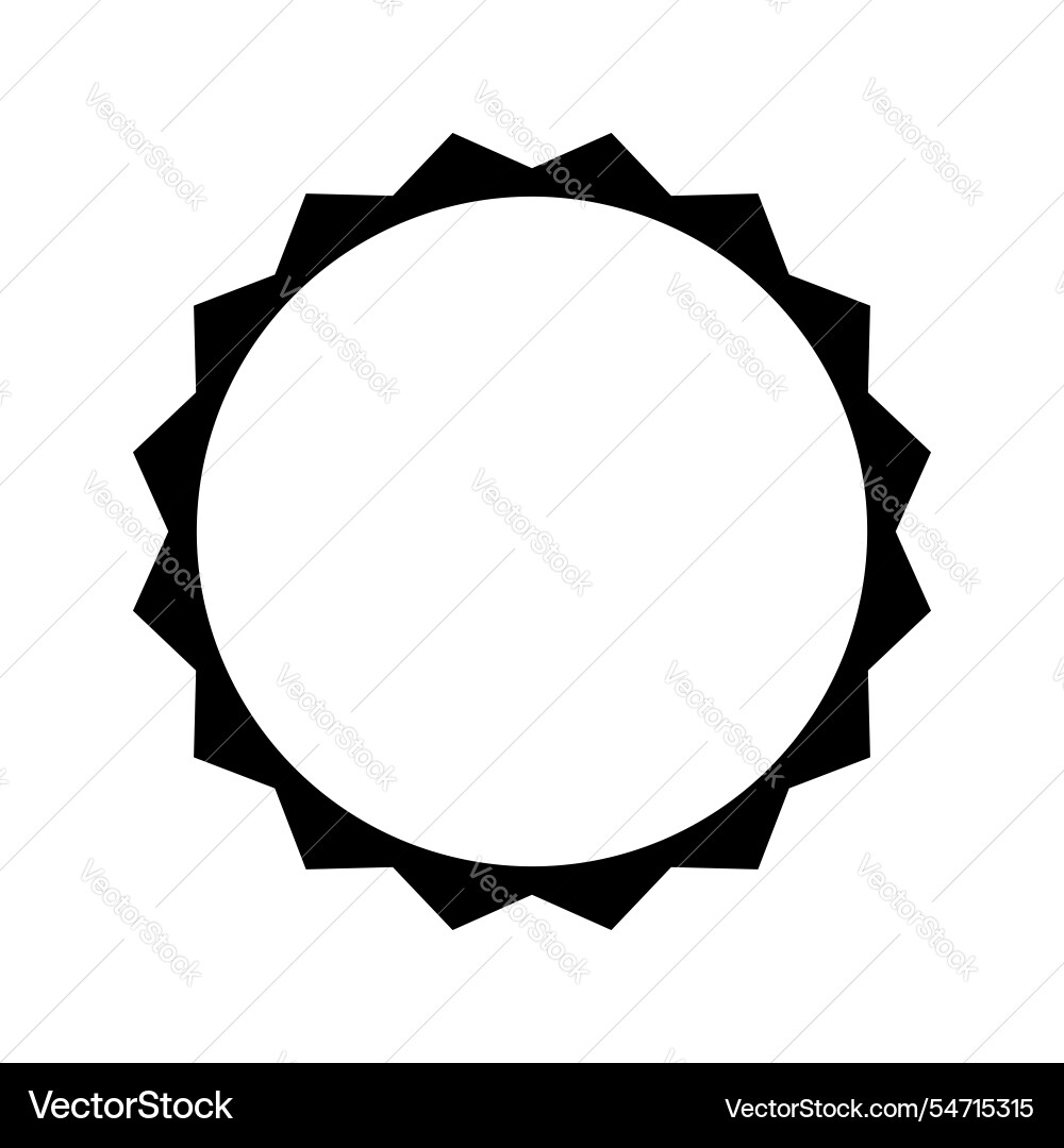 Sun icon round frame with zigzag edges circle vector image