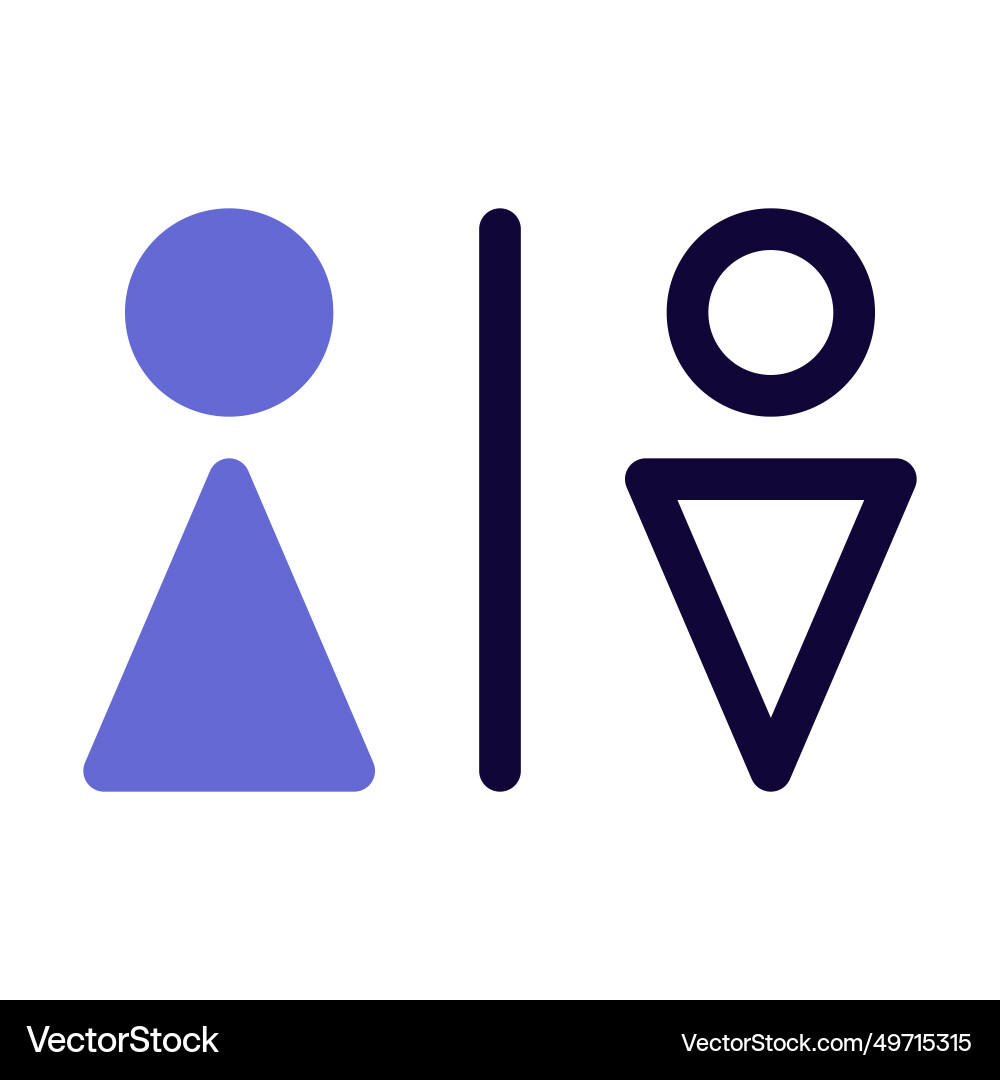 Symbol directing users to the restrooms Vector Image
