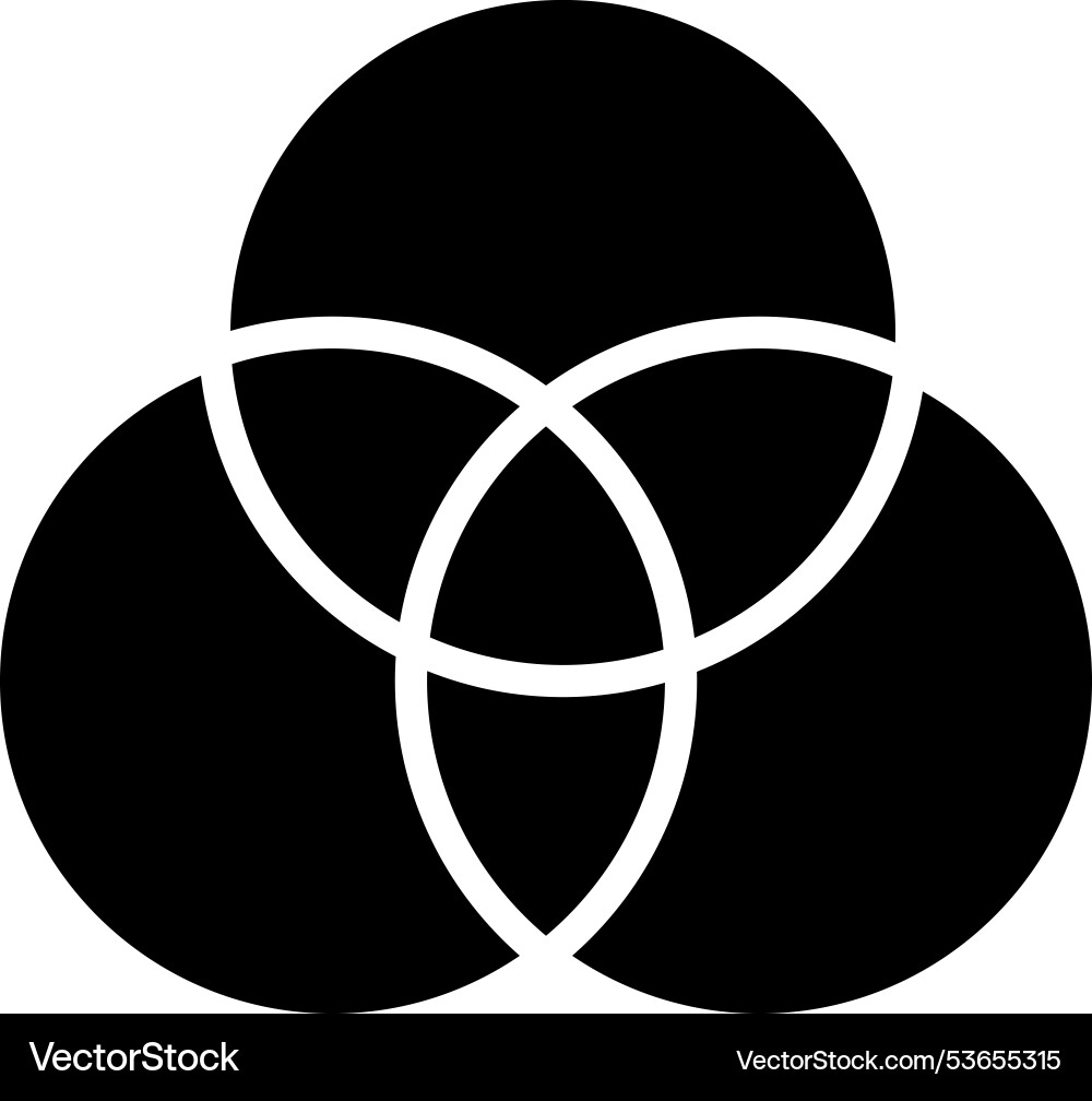 Venn diagram three overlapping circles chart icon vector image