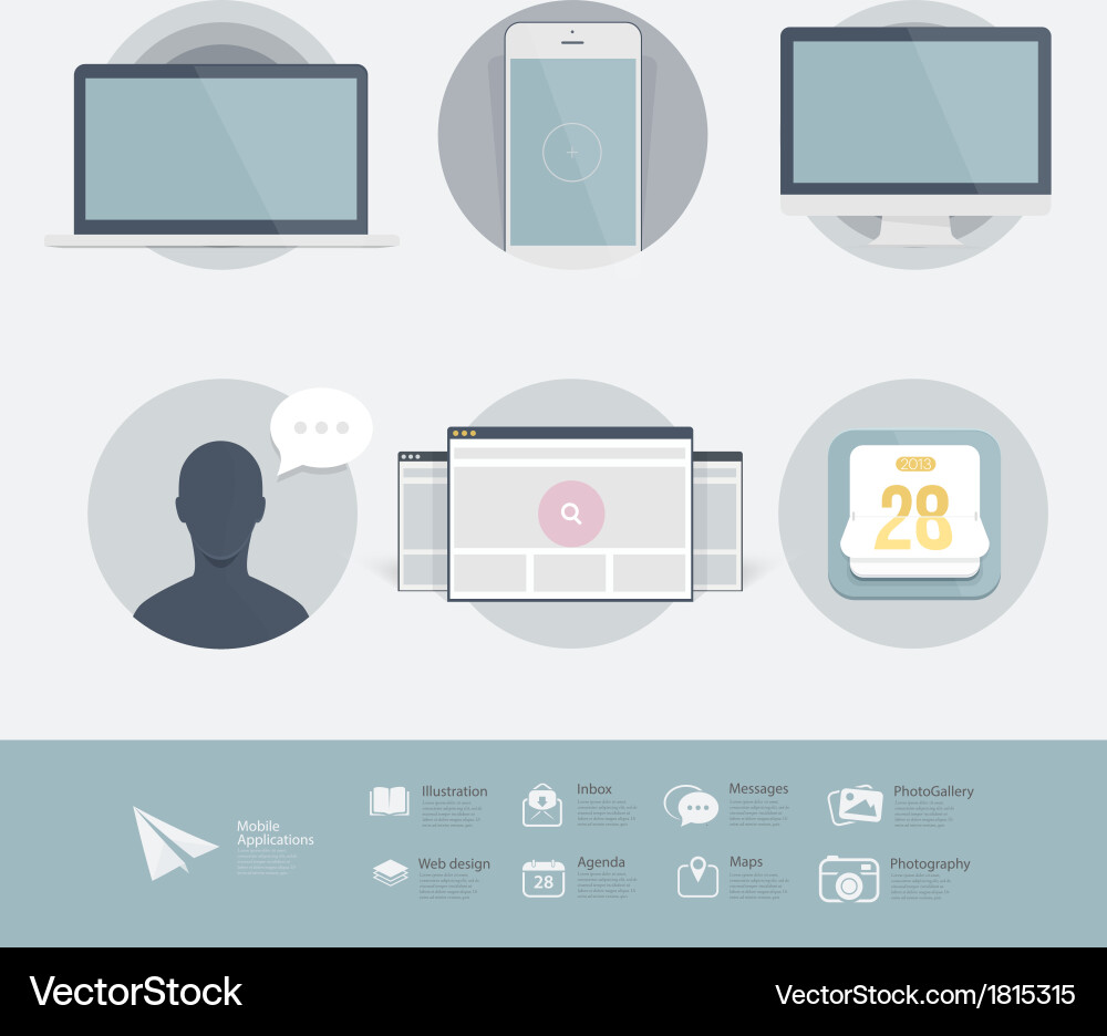 Webdesign-Elemente inforgraphik Vektorbild