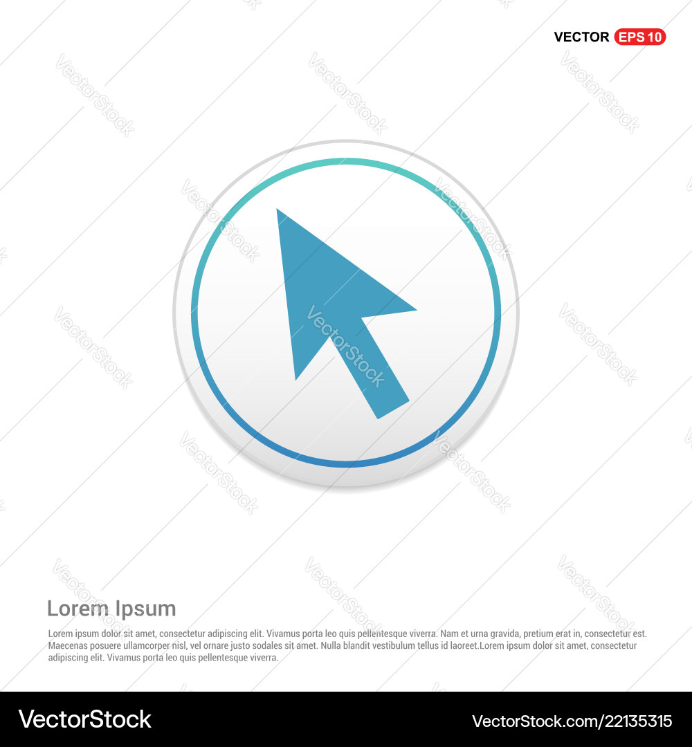 White Mouse Cursor Button Icon vector image