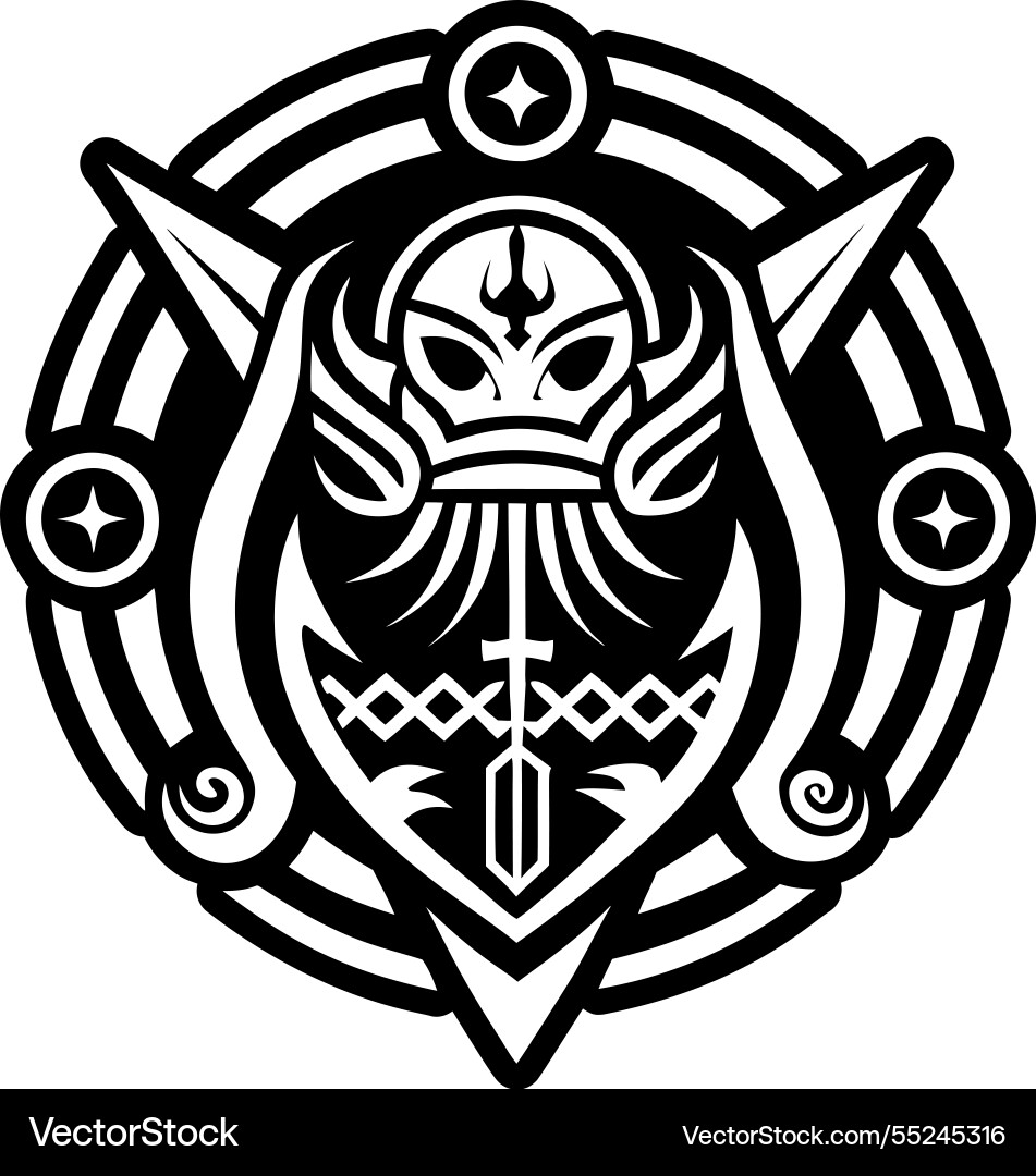 A glyph style icon of ancient sentinel symbol Vector Image