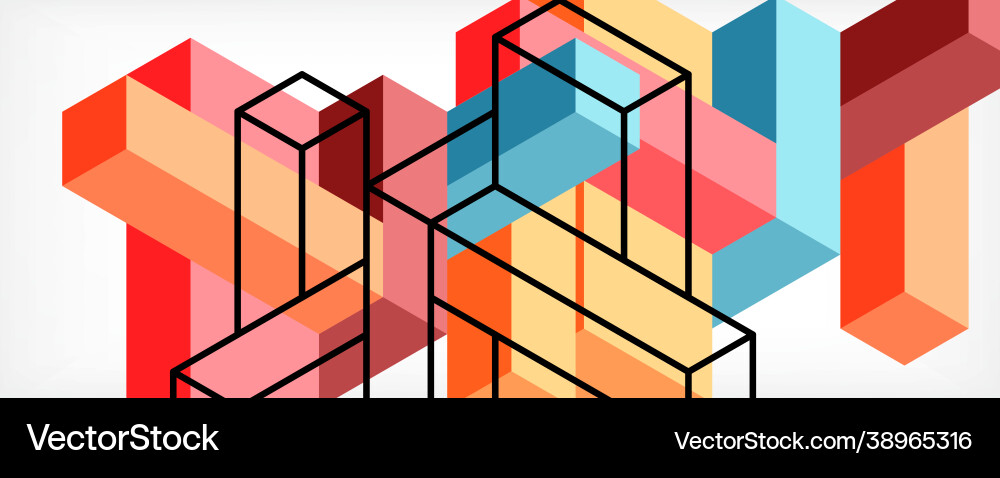 Abstract background 3d cubes cubic elements Abstract background 3d cubes cubic elements vector image