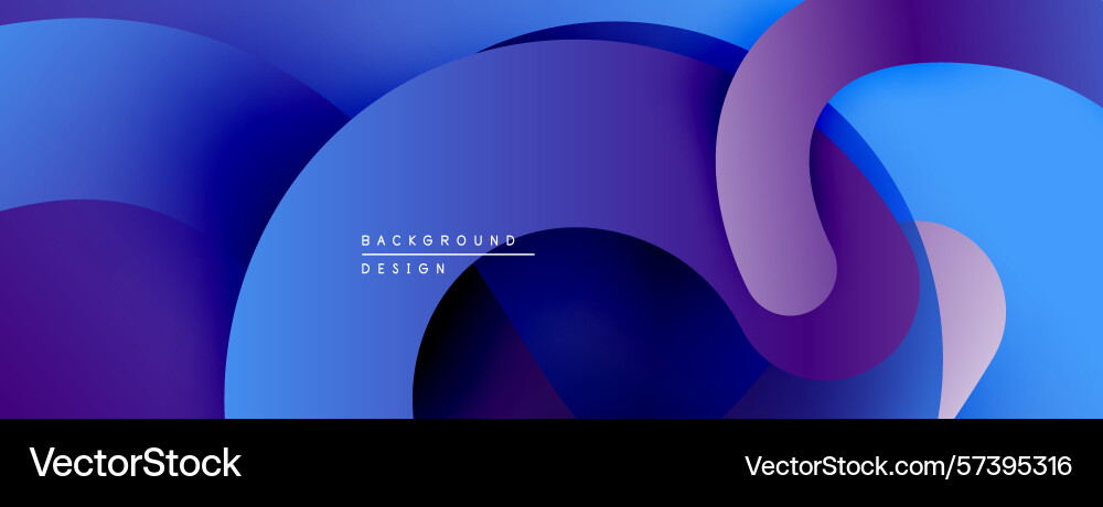 Abstract fluid shapes overlap creating vibrant Vector Image