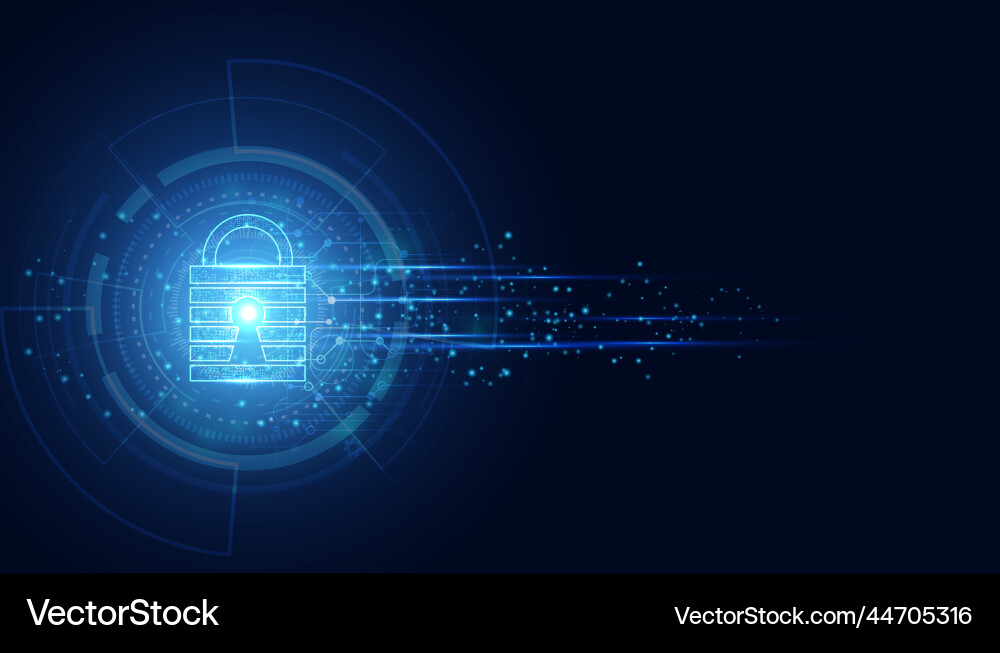 Abstrakte Cyber-Sicherheit mit Vorhängeschloss blaue Welle Abstrakte Cyber-Sicherheit mit Vorhängeschloss blaue Welle vektorbild