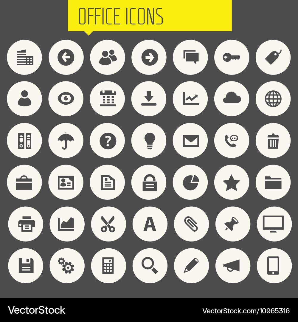 Big ui ux and office icon set vector image