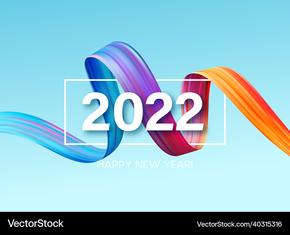 Calendar header 2022 number on colorful abstract Calendar header 2022 number on colorful abstract vector image