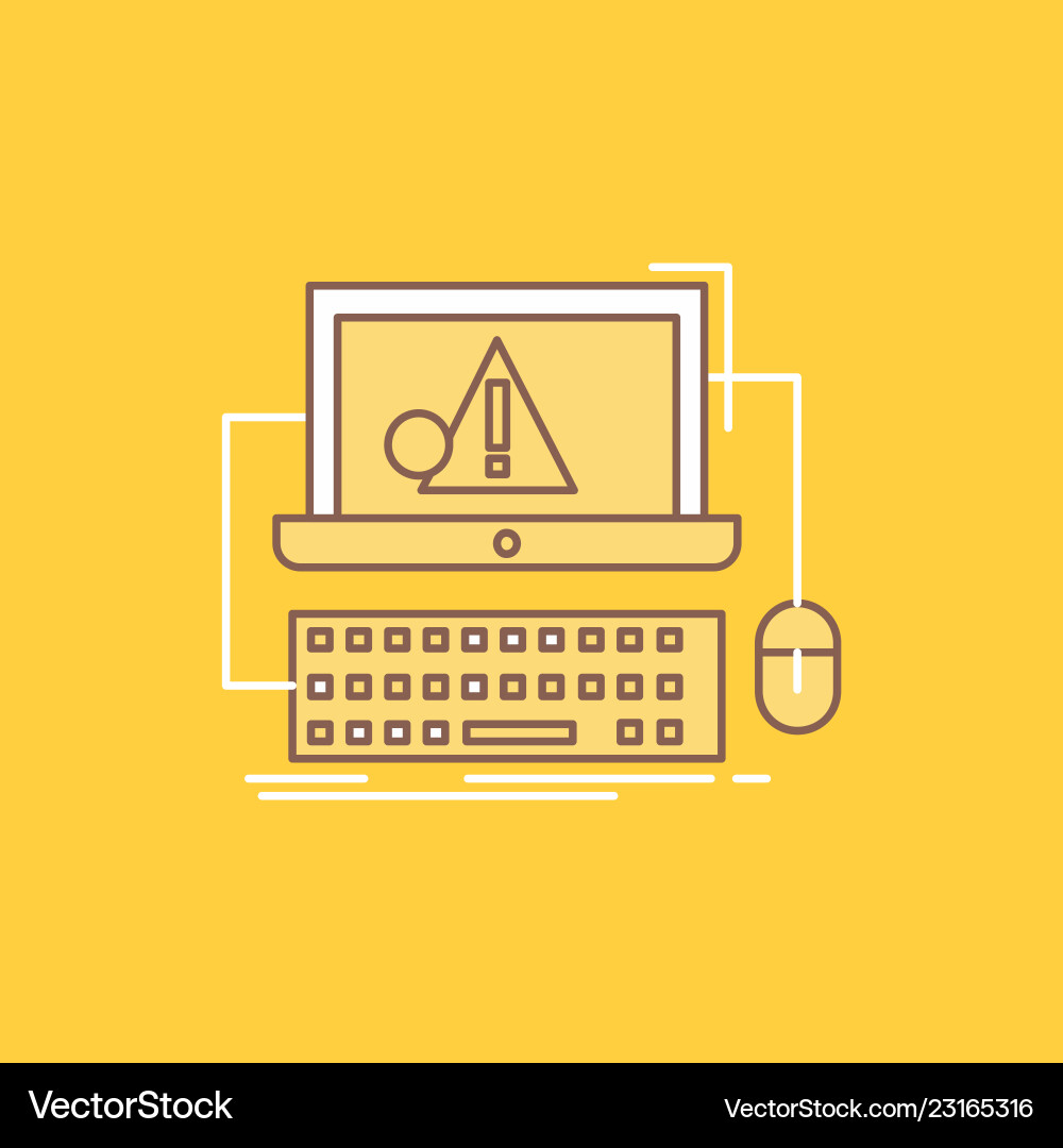 Computer crash error failure system flat line Vector Image
