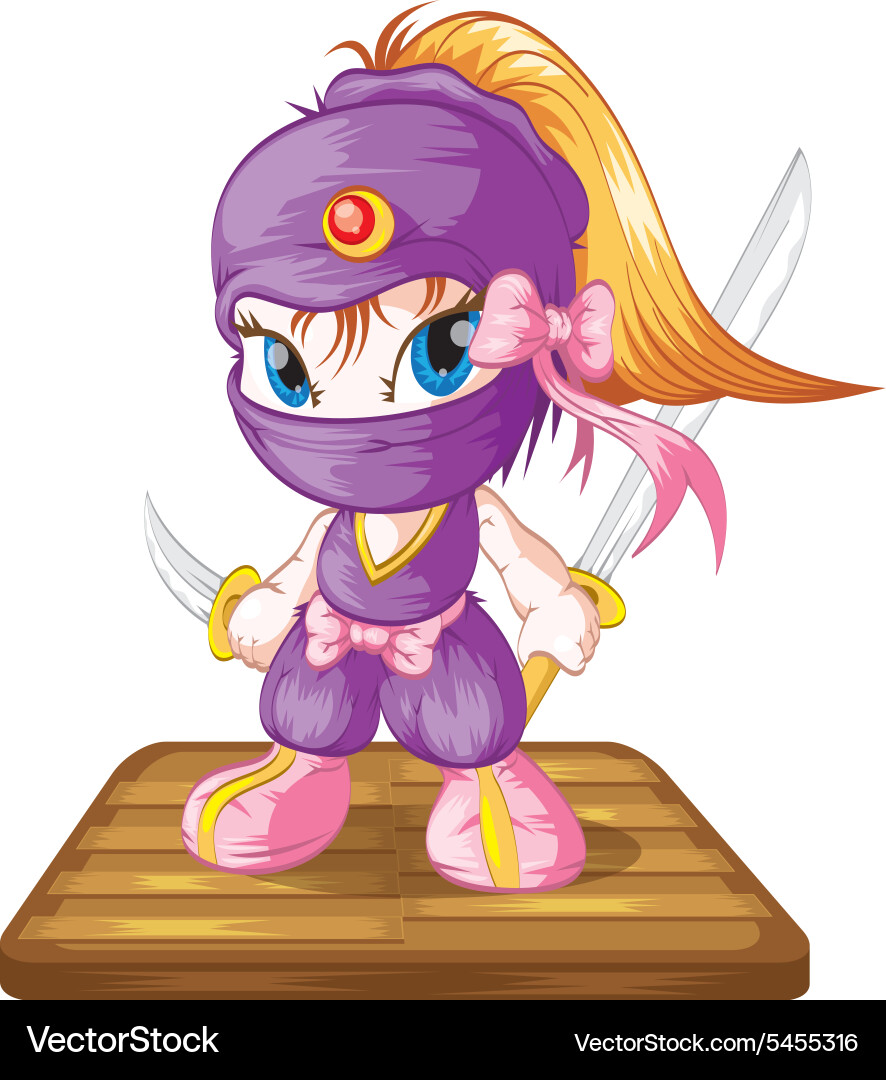 Girl in Ninja Costume Vector Image