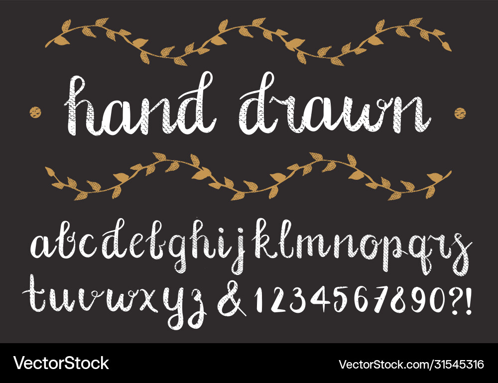 Hand drawn script alphabet letters written Hand drawn script alphabet letters written vector image