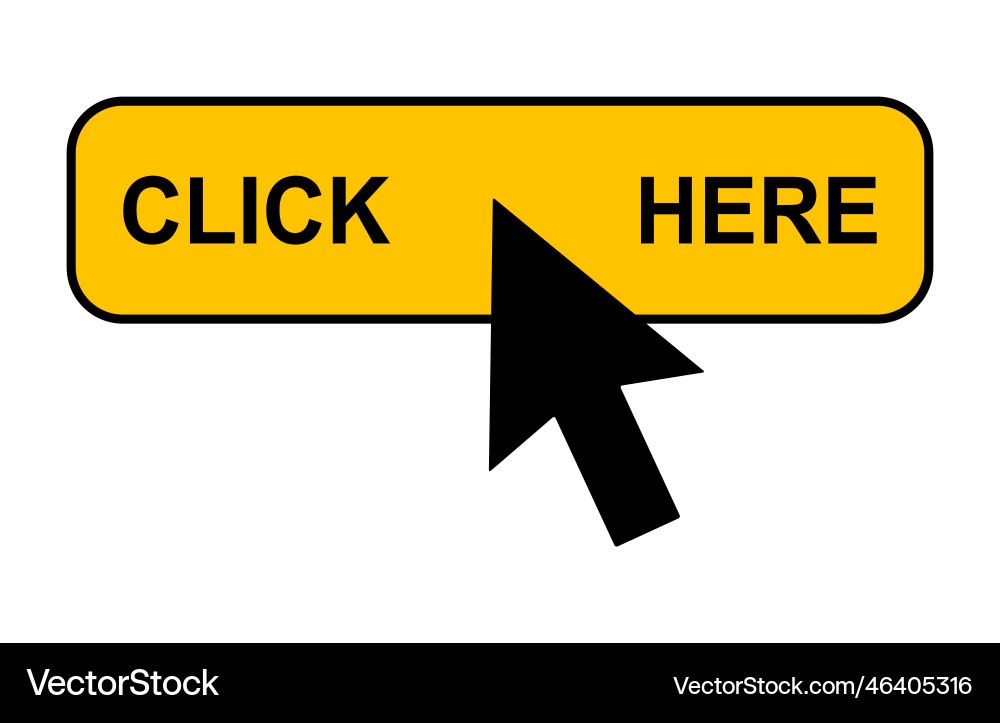 Klicken Sie hier Web-Taste Internet Flat Pointer vektorbild