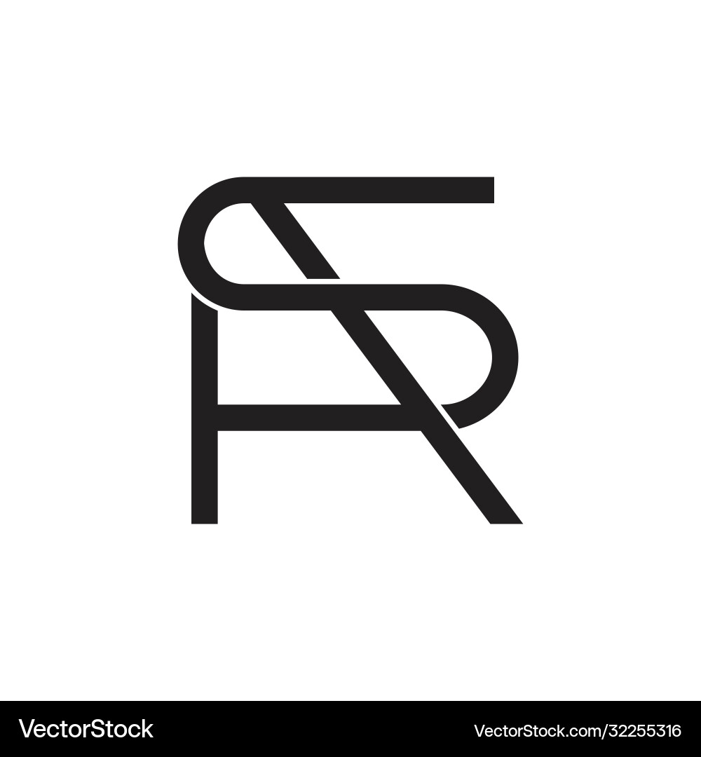 Letter sr linked line geometric logo vector image