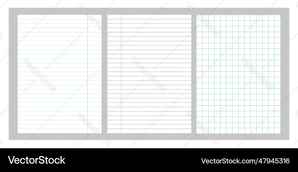 Lined Checkered Notebook Page Seamless Pattern vector image