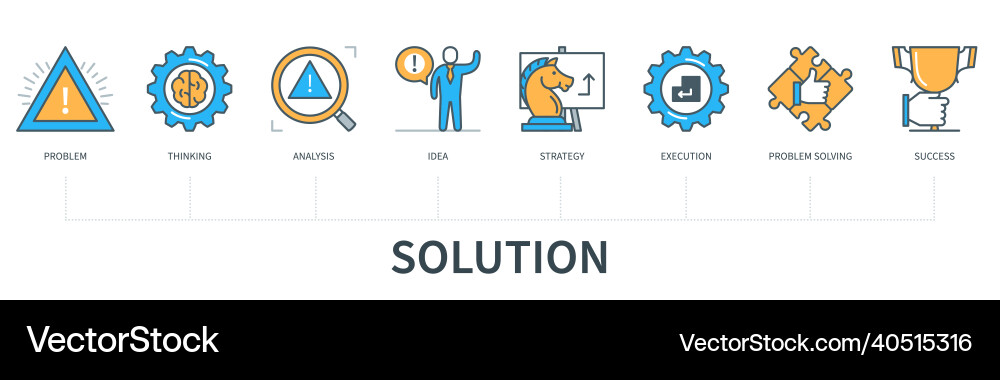 Problem Solving & Strategy Icons vector image