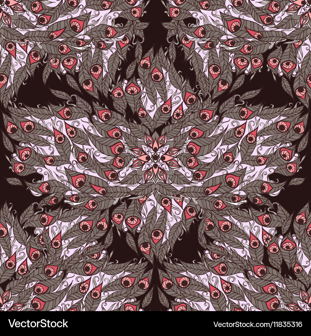Seamless pattern with the feathers vector image