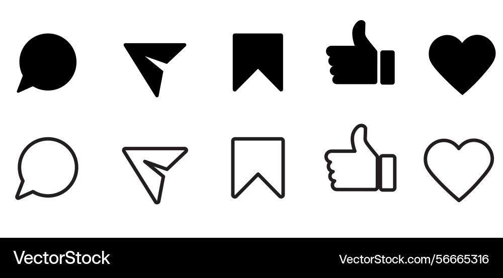 Set of generic social media user interface icons Set of generic social media user interface icons vector image
