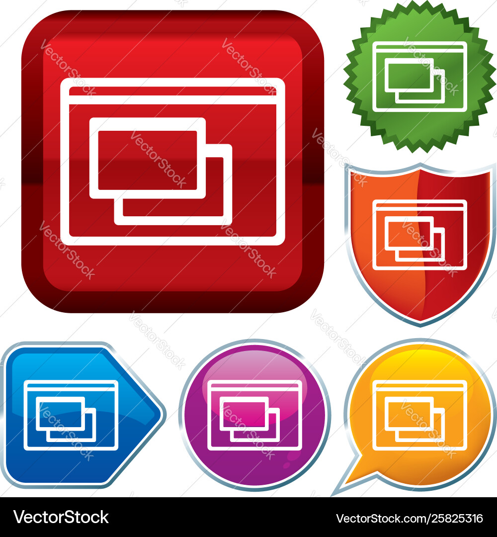 Setzen Sie glänzende Icon-Serie auf Tasten Computerfenster Vektorbild