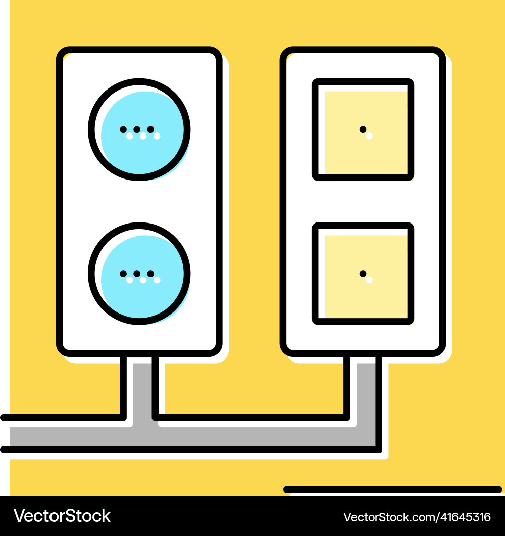 Socket and antenna output installation color icon Vector Image