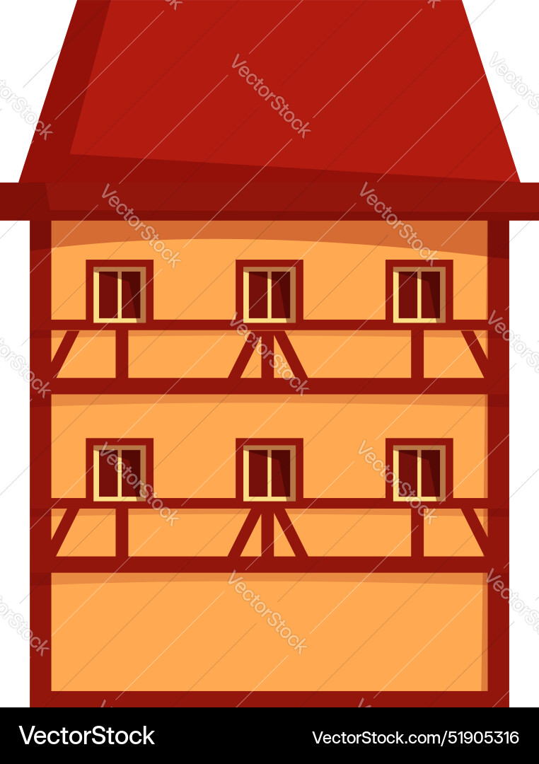 Traditionelles deutsches fachwerkhaus Traditionelles deutsches fachwerkhaus vektorbild