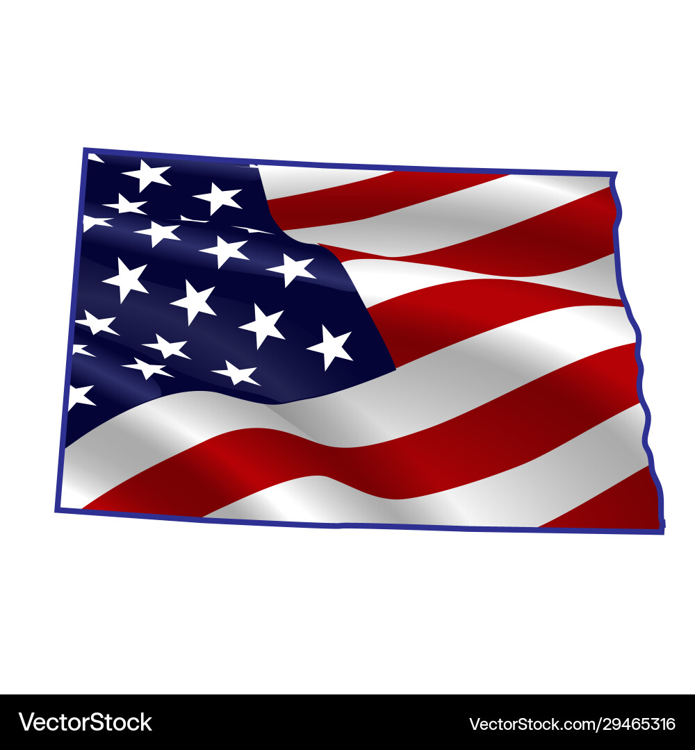 United states both dakota full american flag United states both dakota full american flag vector image