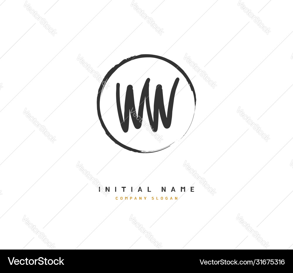 W ww Schönheit erstes Logo Handschrift W ww Schönheit erstes Logo Handschrift vektorbild
