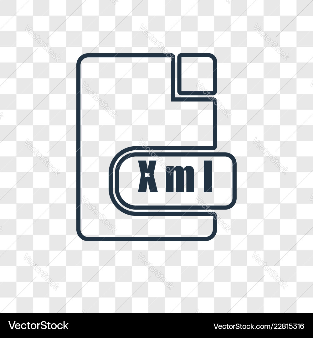 Xml concept linear icon isolated on transparent Vector Image