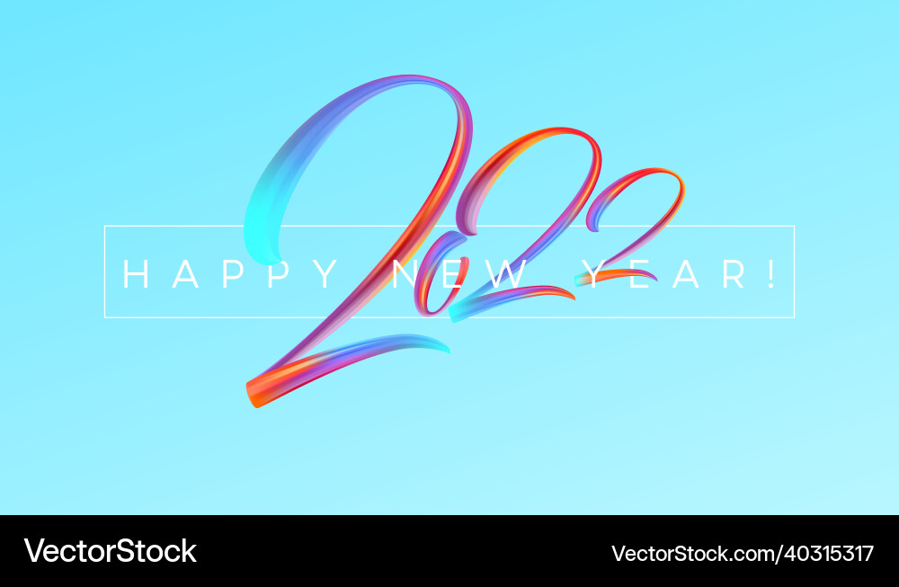 Calendar header 2022 number on colorful abstract Calendar header 2022 number on colorful abstract vector image