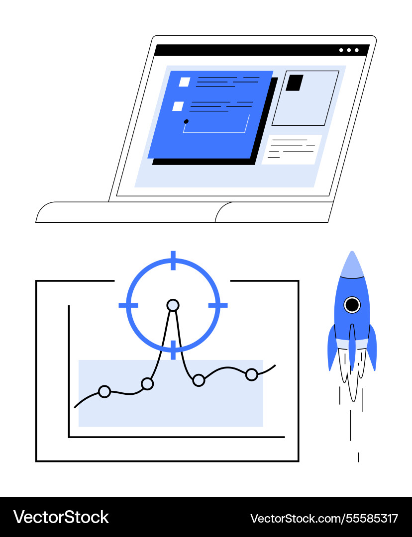 Data analytics and growth concept with graph vector image