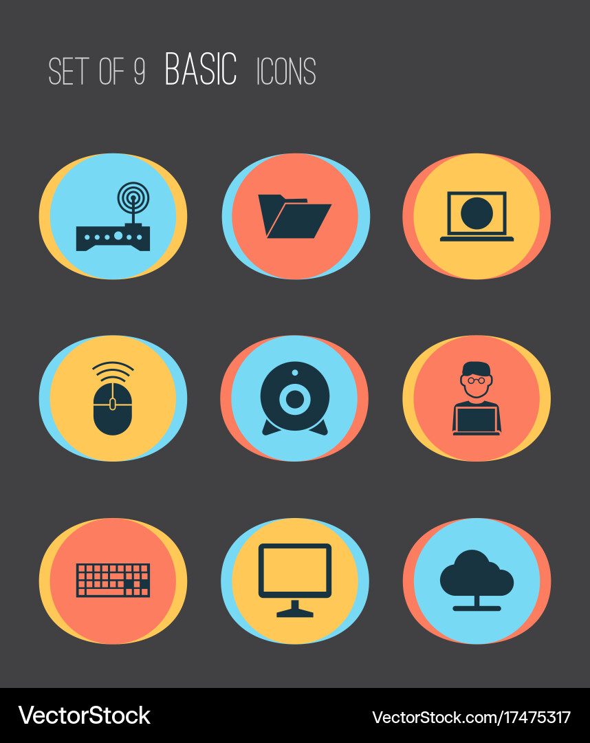 Gadget icons set collection of dossier web Vector Image