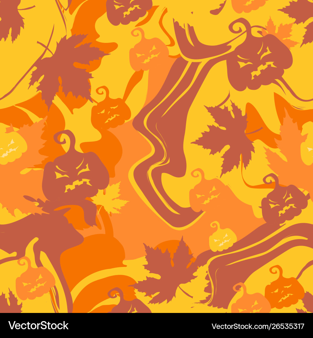 Halloween seamless abstract pattern with maple Vector Image