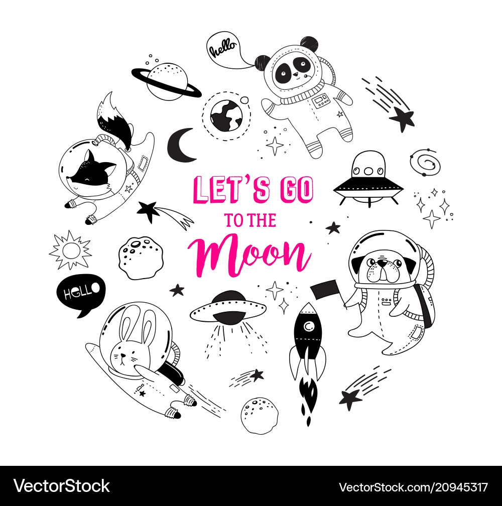 Outer space concept for kids Outer space concept for kids vector image