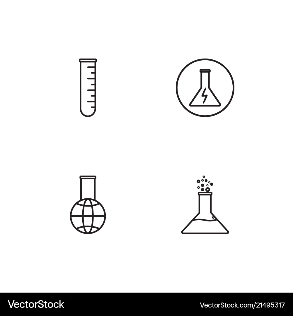 Science linear icons set simple outline vector image