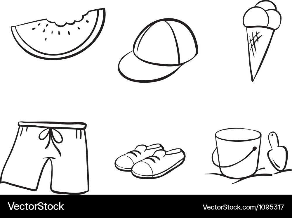 Sketches of various objects Vector Image
