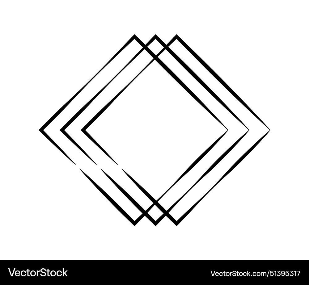 Square frame geometric abstract element Square frame geometric abstract element vector image