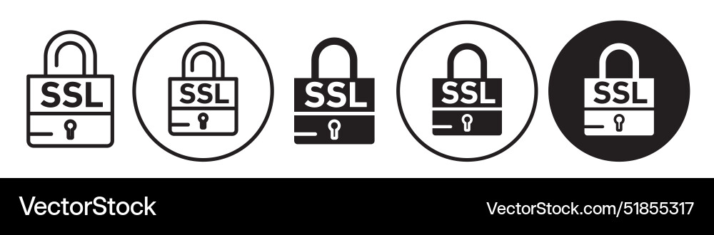 Ssl icon set collection for web vector image